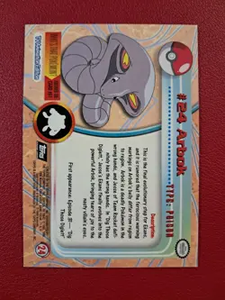 Arbok - Black Label 1998 Topps Pokemon Set 1 #24 TV Animation Editon 1st Editon - Image 2