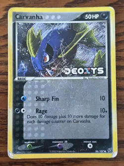 Carvanha Reverse Holo - Pokemon TCG Card 2005 EX Deoxys 56/107 - HP - Image 1