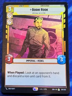 Star Wars Unlimited Spark of Rebellion FOIL Bodhi Rook Rare Card - Image 1