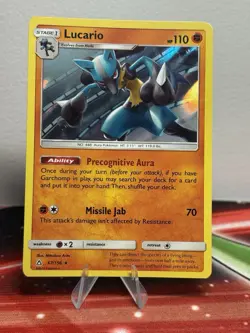 Lucario 67/156 Holo Rare Ultra Prism Pokemon Card - Image 1