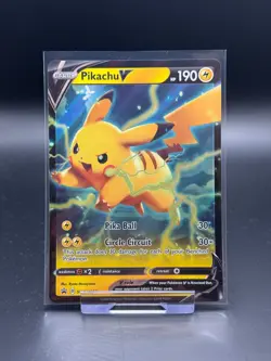 Pikachu V SWSH063 Black Star Promo Near Mint Pokemon Card TCG - Image 1