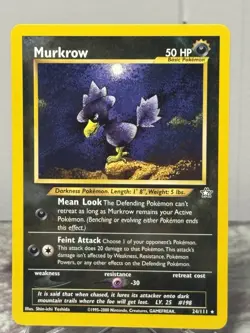 Murkrow 24/111 2000 Neo Genesis Pokemon Card TCG Vintage WOTC Non Holo Rare - NM - Image 1