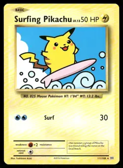 Pokemon Cards Surfing Pikachu 111/108 Evolutions Secret Rare LP - Image 1