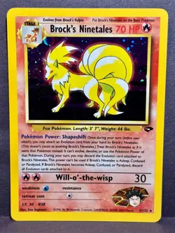 Brock’s Ninetales Holo 2000 Vintage Gym Challenge Set Pokemon Card 003/132 Raw - Image 1