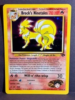 Brock’s Ninetales Holo 2000 Vintage Gym Challenge Set Pokemon Card 003/132 Raw - Image 2