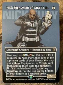 MTG Marvel Super Heroes Nick Fury, Agent of S.H.I.E.L.D. Borderless 357 Reg Rare - Image 1