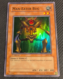 Yugioh Man-Eater Bug LOB-108 1st Edition Super Rare Glossy VLP-NM! - Image 1
