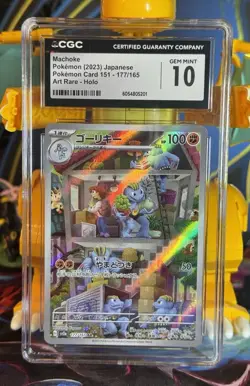 Pokemon TCG Machoke 177/165 CGC 10 Gem Mint – SV2a Pokemon Card 151 (Japanese) - Image 1