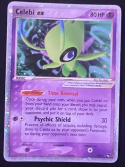 Pokemon TCG Celebi EX Ultra Rare Holo Card 17/17 Pop Series 2 Promo LP - Image 3