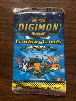 Digimon Series 2 Vintage Trading Card Booster Pack Sealed 1999 Upper Deck Bandai - Image 1