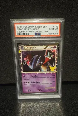 Dragapult Prime SWSH132 Celebrations Black Star Promo PSA 10 Holo Pokemon Card - Image 1