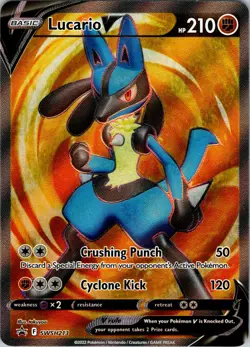 Lucario V Holo Promo SWSH: Sword & Shield Promo Cards SWSH213 LP - Image 1