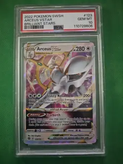 Pokemon Brilliant Stars # 123 Arceus VSTAR PSA 10 Card GEM MINT - Image 1