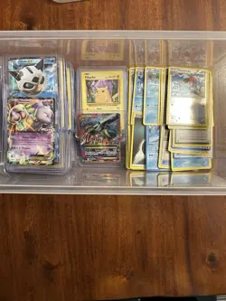 Assorted Pokemon Cards With Container| Some In Card Protectors| Regular And Holo - Image 2