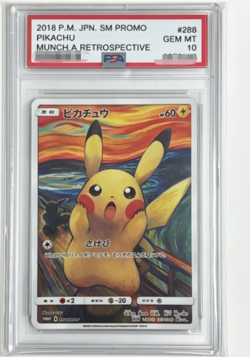 2018 Japanese Pikachu 288/SM-P Munch Scream Promo Pokemon Graded Card - Image 2