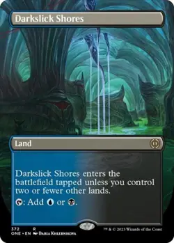 MTG - Darkslick Shores (Borderless) - - Light Play - Normal - Image 1