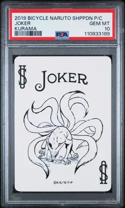 2019 BICYCLE NARUTO SHIPPUDEN PLAYING CARDS KURAMA JOKER PSA 10 - Image 1