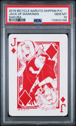 2019 BICYCLE NARUTO SHIPPUDEN PLAYING CARDS SAKURA JACK OF DIAMONDS PSA 10 - Image 1