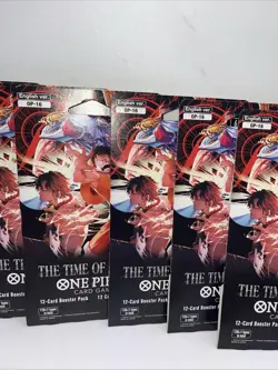 x6 One Piece TCG English OP-16 The Time of Battle Sleeved Blister Booster Pack - Image 2