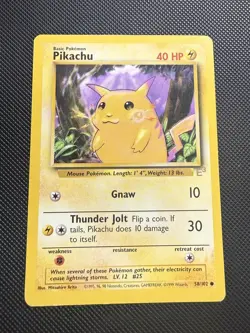 1999 Pokemon Base Set Pikachu E3 Stamp 58/102 Yellow Cheeks - Image 1