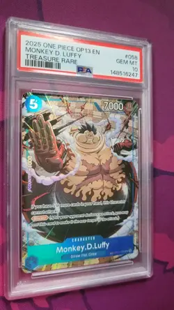 One Piece CCG Monkey. D. Luffy OP07-109 Treasure Rare Card PSA 10 - Image 1