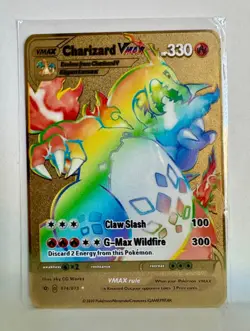 Charizard VMax H330 Gold Metal Pokemon Card-Collectible Gift Display！ - Image 1