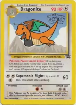Pokemon Card Dragonite Promo 5 Kids WB Presents No Play - Image 1