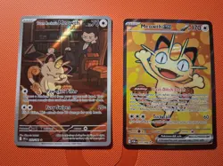 Meowth 2-Card Lot: Team Rocket's Meowth 203/182 & Meowth ex 107/088 Holo - Image 1