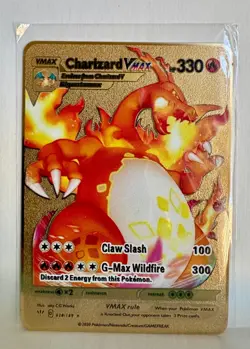 Charizard VMAX HP330 Gold Metal Pokemon Card-Collectible Gift Display！ - Image 1
