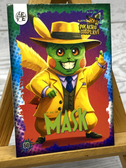 Pikachu as Cosplay Mask Non- Pokemon Fan Art Card **You Pick Holo Style - Image 3