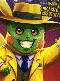 Pikachu as Cosplay Mask Non- Pokemon Fan Art Card **You Pick Holo Style - Image 4