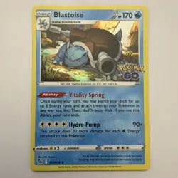 Blastoise Holo Rare Pokemon GO 017/078 NM - Image 1