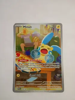 Pokemon Minun Paradox Rift 194/182 Illustration Rare Full Art Holo - Image 1