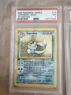 Pokemon Eevee Evolutions 1st Ed Jungle Set - Holo Jolteon Vaporeon Flareon PSA 7 - Image 2