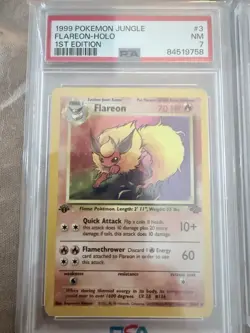 Pokemon Eevee Evolutions 1st Ed Jungle Set - Holo Jolteon Vaporeon Flareon PSA 7 - Image 4