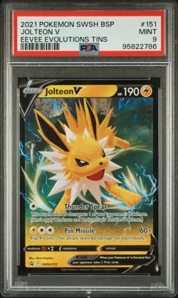 2021 POKEMON SWSH BLACK STAR PROMO #151 JOLTEON V - PSA 9 - Image 1
