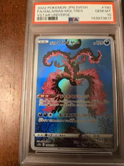 Pokemon Galarian Moltres 190/172 S12a VSTAR Universe Holo Japanese PSA 10 - Image 1