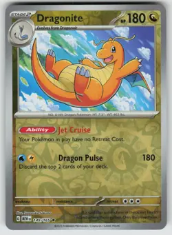 Dragonite 149/165 Rare 151 Pokemon Reverse Holo Near Mint - Image 1
