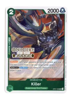 Killer (Judge Pack Vol. 3) OP01-039 UC Foil One Piece Promotion Cards English NM - Image 1
