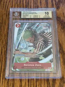 2026 One Piece OP14-015 Roronoa Zoro BGS 10 PRISTINE Alt Art Azure Seven English - Image 1