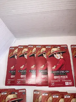 40 BRAND NEW SEALED OP-13 ONE PIECE CARRYING ON HIS WILL SLEEVED BOOSTER PACKS - Image 2
