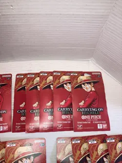 40 BRAND NEW SEALED OP-13 ONE PIECE CARRYING ON HIS WILL SLEEVED BOOSTER PACKS - Image 3