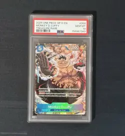 Bandai One Piece Monkey D. Luffy OP13-058 Treasure Rare Holo PSA 10 Graded - Image 1