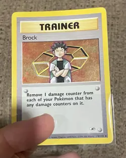 Pokemon TCG Card Brock Gym Heroes 2000 Unlimited Holo Rare Card 15/132 LP - Image 3
