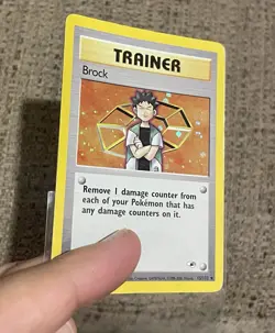 Pokemon TCG Card Brock Gym Heroes 2000 Unlimited Holo Rare Card 15/132 LP - Image 5