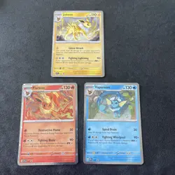 Pokemon Jolteon Flareon Vaporeon 167 168 189 Promo Card Lot Prismatic Evolutions - Image 1