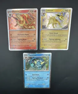 FLAREON VAPOREON JOLTEON PROMO CARD LOT PRISMATIC EVOLUTIONS COSMOS HOLO TCG NM - Image 1