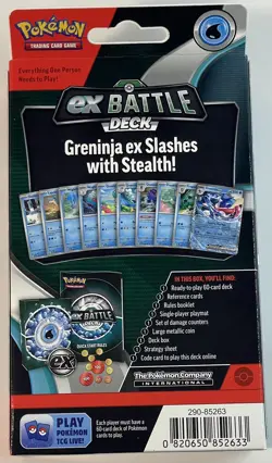 Nintendo Pokemon TCG Greninja ex Battle Deck Factory Sealed Box 60 Card Deck - Image 2