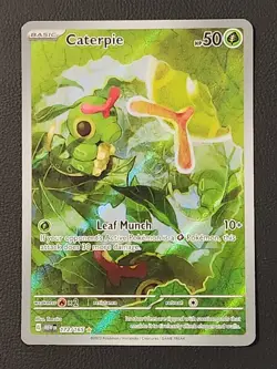Pokemon Caterpie 172/165 Scarlet & Violet 151 Holo Illustration Rare Card - Image 1