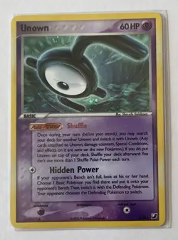 Unown E/28 - Rare Holo Foil - EX Unseen Forces 2005 Vintage - Pokemon Card NM 1¢ - Image 1